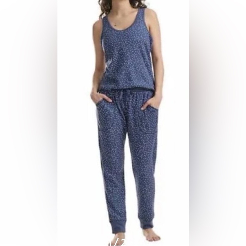 Women's Karen Neuburger Blue Polka Dot Sleepwear Lounge Set‎ Size M
